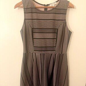 Monteau Black/Pink Sleeveless Mini Dress, Fit and Flare, Large